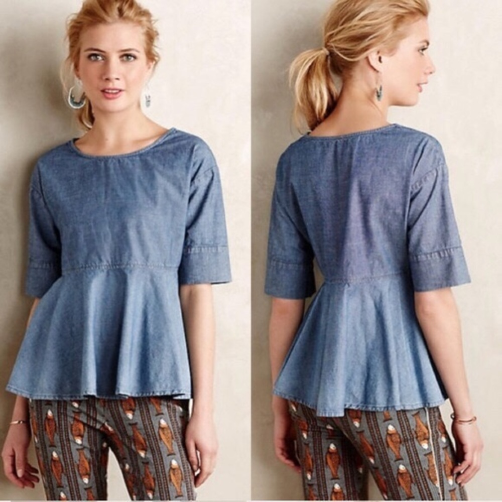 Anthropologie AG Chambray Peplum